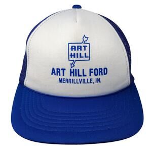 Art Hill Ford Snapback Rope Trucker Hat Blue One Size Mesh Back Outdoor